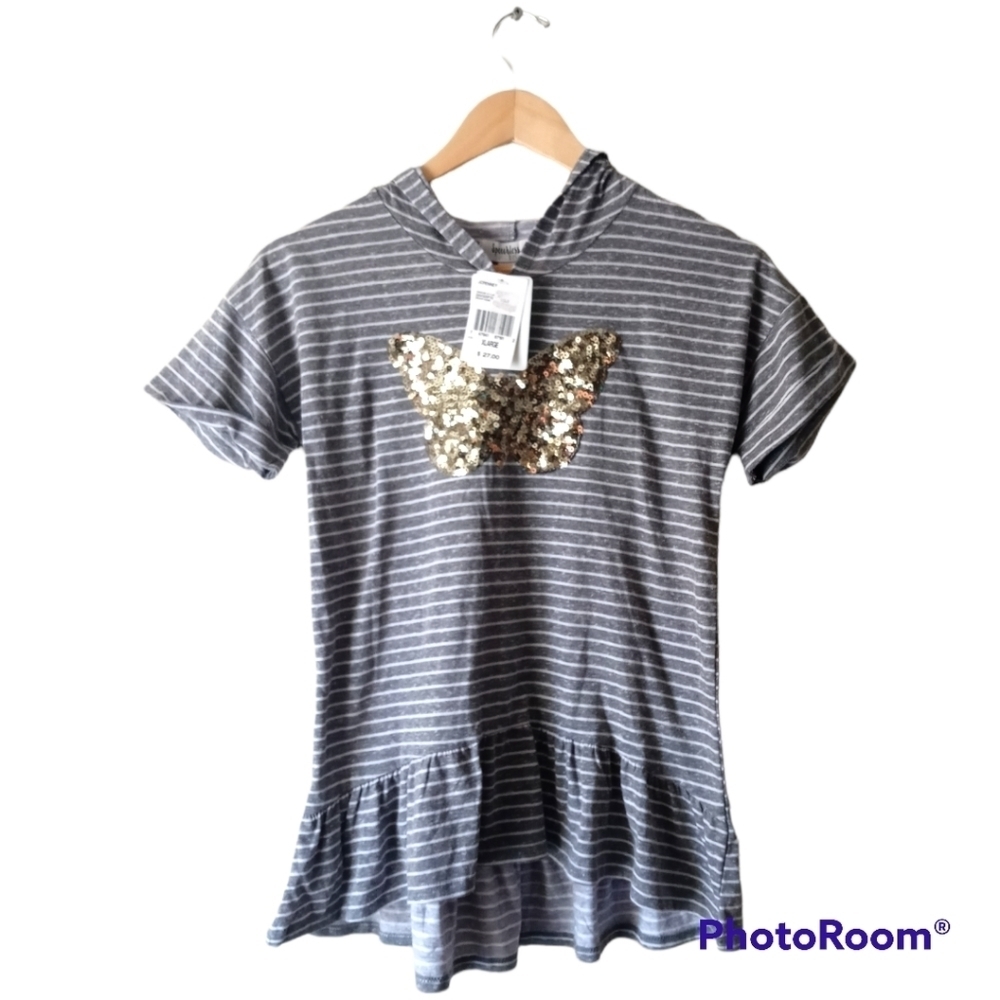 Speechless Kids Butterfly Sequins Top Size XL